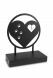 Scultura cineraria 'Cuore con zampe di cane' con perla di cenere