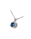 Ciondolo porta ceneri in argento con pietra blu e zirconi