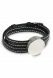Bracciale cinerario in cuoio nero