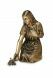Statua commemorativa di bambina con fiori in bronzo