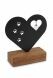Scultura commemorativa con scomparti per ceneri "Cuore con zampette"