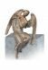 Statua commemorativa Angelo seduto in varie dimensioni – 3D, a terreno, con perni di sotto
