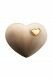 Mini urna cineraria 'Cuore oro' in legno di naturale ciliegio