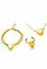 Set di gioielli cinerari in acciaio inox dorato con cuore - bracciale, anello e collana