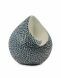 Urna cineraria artigianale a goccia in ceramica 'Ohm' – verde-blu