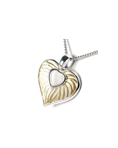 Ciondolo porta ceneri in argento (925) 'Cuore' con accenti color oro