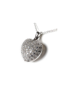 Ciondolo porta ceneri 'Cuore' in argento con perla
