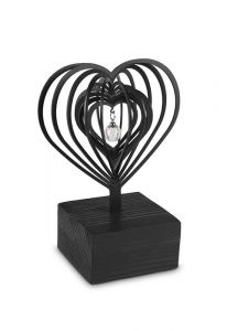 Scultura urna cineraria 'Cuore' con perla di cenere