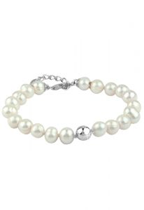 Bracciale con perle d'acqua dolce con elementi portaceneri in argento
