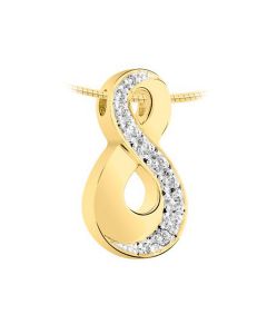 Ash jewel pendant 14 krt. yellow golden four-leaf clover (zirconia stones)
