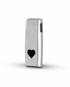 Ciondolo porta cenere rettangolo con cuore in argento 925