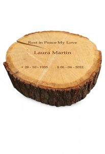 Commemorativa o lapide disco d'albero con incisione laser