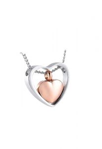 Pendente cinerario 'Cuore' con cuore in oro rosa