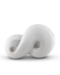 Moderna mini urna Infinity in ceramica fatta a mano, bianca