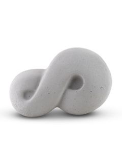 Moderna mini urna Infinity in ceramica fatta a mano, grigia chiara