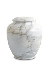 Mini urna cineraria in porcellana 'Classica' | Marmo di Carrara arabo