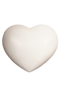 Urna cineraria a cuore in legno di tiglio bianco