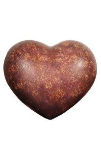 Urna cineraria a cuore in legno – finitura antica
