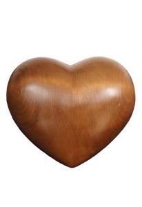 Urna cineraria a cuore in legno – tinta scura