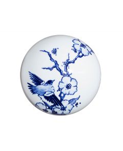 Mini urna cineraria 'Free as a bird' nel blu di Delft