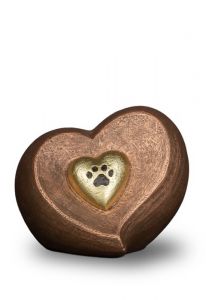 Urna per animali a forma di cuore con impronta - grande