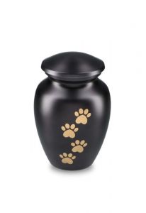 Urna per animali nero opaco con impronte dorate, diverse dimensioni