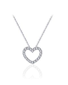 Ciondolo commemorativo Cuore in argento 925 con zirconi e catena