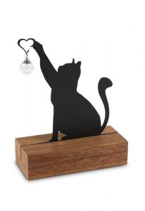 Scultura commemorativa con scomparti per ceneri "Gatto con cuore"