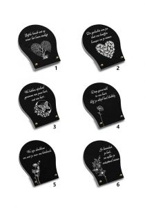 Pietra commemorativa con diversi motivi