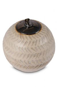 Mini urna cineraria in ceramica | quasi bianco