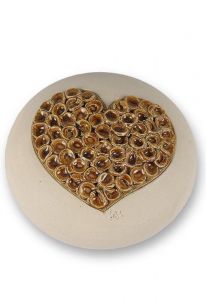 Piccola urna cineraria in ceramica 'Kipos' con cuore