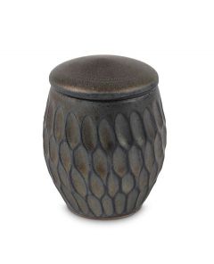 Mini urna cineraria in ceramica - Lilla dorato