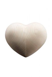 Mini urna cineraria 'Cuore' in legno di naturale frassino