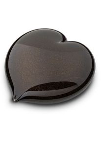 Urna piccola in cristallo a forma di cuore, color bronzo