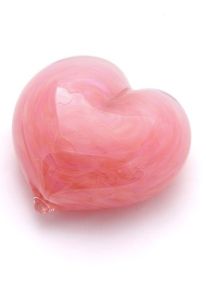 Urna piccola in cristallo a forma di cuore, rosa