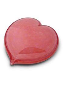Urna piccola in cristallo a forma di cuore, rosa