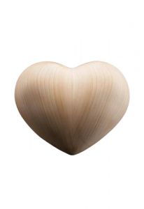 Mini urna cineraria 'Cuore' in legno di naturale ciliegio