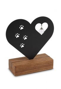 Scultura commemorativa con scomparti per ceneri "Cuore con zampette"