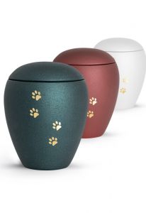 Urna cineraria per animali con zampe in diversi colori e dimensioni