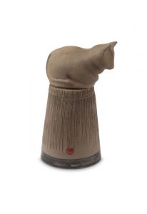 Urna per gatti in ceramica fatta a mano con cuoricino – antracite