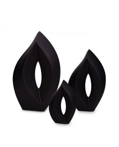 Mini urna cineraria in ceramica 'Venezia' nero opaco