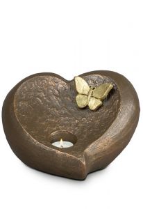 Urna cineraria in ceramica con candela