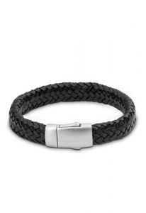 Bracciale cinerario in cuoio intrecciato con portaceneri