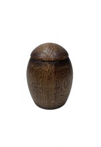Mini urna cineraria in legno di rovere rustico