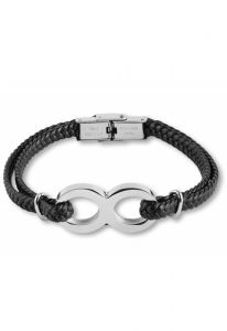 Bracciale cinerario in cuoio intrecciato con portaceneri