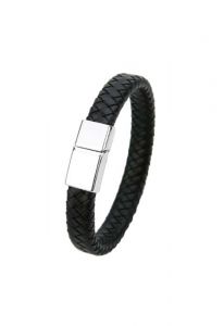 Bracciale cinerario in cuoio intrecciato con portaceneri