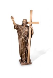 Statua commemorativa Cristo con croce – 3D, a terreno, con perni di sotto