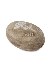 Pietra commemorativa con fiore 'Miss you'