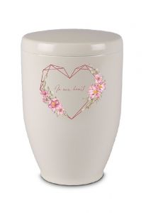 Urna cineraria in metallo 'In our heart'
