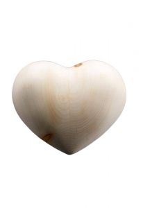 Mini urna cineraria 'Cuore' in legno di naturale cirmolo